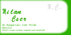 milan cser business card