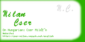 milan cser business card